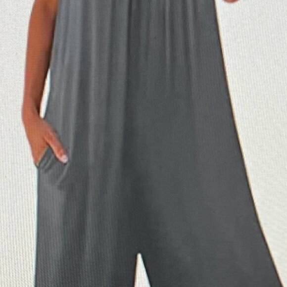 SNUGWIND Wms  Casual Sleeveless Strap Loose Adjustable Jumpsuits in Gray Size M - Picture 2 of 8